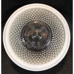 Vtg Flush Mount Glass Ceiling Shade Globe Kitchen/Hall 5.75” Opening, 3 5/8” T